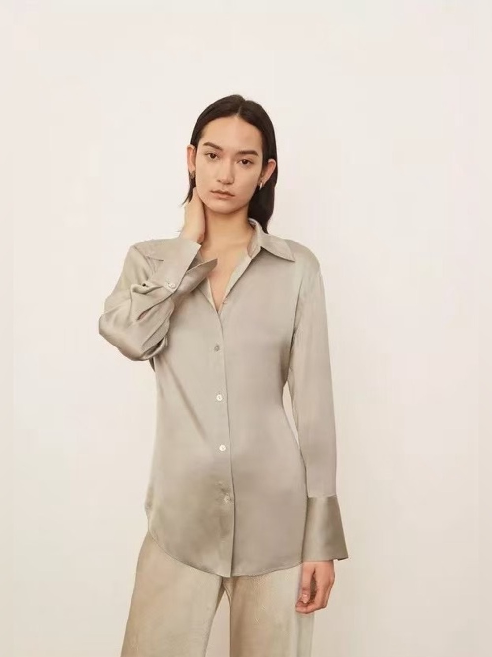 NWT Vince Relaxed Long Sleeve Shirt Peyote Size S